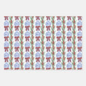 Waterverf Chinoiserie Borden Krans Kerstmis Inpakpapier Vel (Voorkant 2)