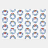 Waterverf Chinoiserie Borden Krans Kerstmis Inpakpapier Vel (Voorkant)