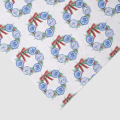 Waterverf Chinoiserie Borden Krans Kerstmis Tissuepapier (Detail)