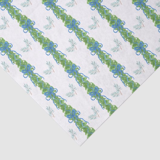 Waterverf Chinoiserie Bow Garland Kerstmis Tissuepapier (Detail)