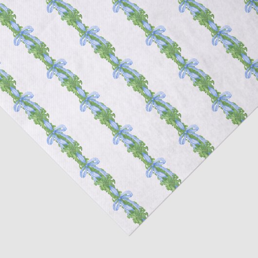 Waterverf Chinoiserie Bow Garland Kerstmis Tissuepapier (Detail)