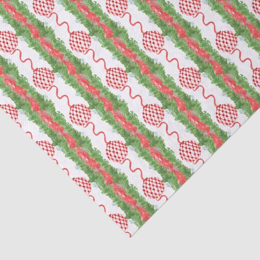 Waterverf Chinoiserie Bow Garland Kerstmis Tissuepapier (Detail)