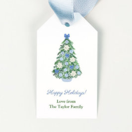 Waterverf Chinoiserie Chic Tree kerst Cadeaulabel