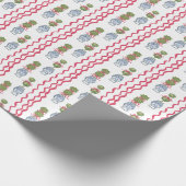 Waterverf Chinoiserie Christmas Red Bow Topiary Cadeaupapier (Hoek)