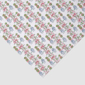 Waterverf Chinoiserie Christmas Red Bow Topiary Tissuepapier (Detail)