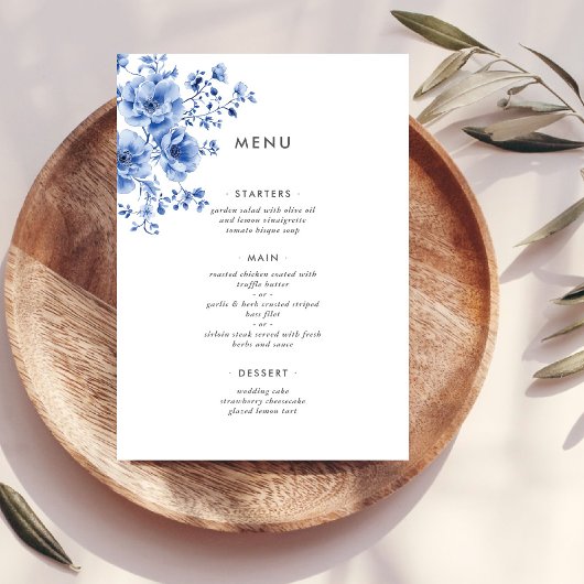 Waterverf Chinoiserie Floral Menu