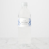 Waterverf Chinoiserie floral Waterfles Etiket (Voorkant)