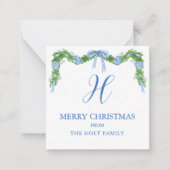 Waterverf Chinoiserie Garland - kerstenclausule Notitiekaartje (Voorkant)