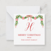 Waterverf Chinoiserie Garland - kerstenclausule Notitiekaartje (Voorkant)