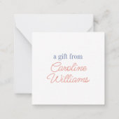 Waterverf Chinoiserie Ginger Jar en Coral Gift Notitiekaartje (Achterkant)