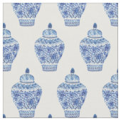 Waterverf Chinoiserie Ginger Jar Fabric Stof (Close Up)
