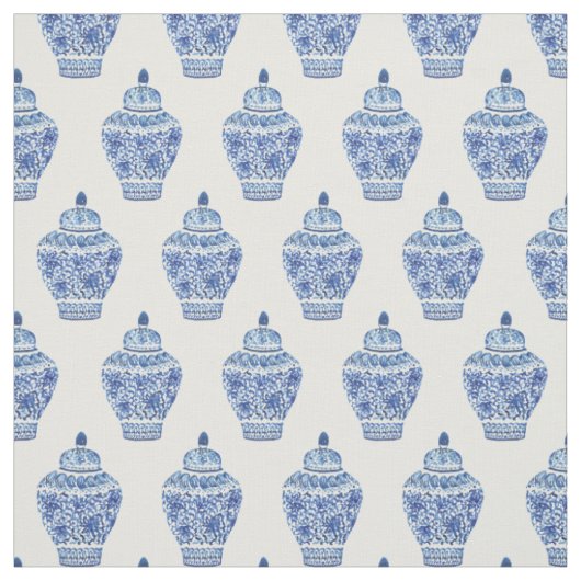 Waterverf Chinoiserie Ginger Jar Fabric Stof (Swatch)