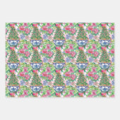 Waterverf Chinoiserie Ginger Jar Kerstboom Inpakpapier Vel (Voorkant 3)