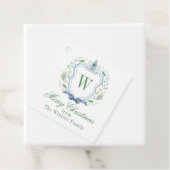 Waterverf Chinoiserie Ginger Jar Monogram Crest Bedankjes Labels (In situ)