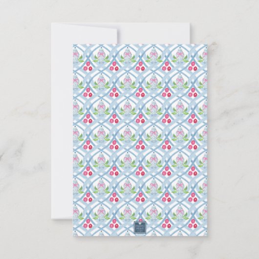 Waterverf Chinoiserie Ginger Jar Monogram Crest Bedankkaart (Achterkant)