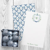 Waterverf Chinoiserie Ginger Jar Monogram Crest Briefpapier