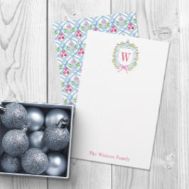 Waterverf Chinoiserie Ginger Jar Monogram Crest Briefpapier