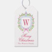 Waterverf Chinoiserie Ginger Jar Monogram Crest Cadeaulabel (Voorkant)