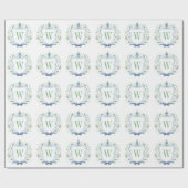 Waterverf Chinoiserie Ginger Jar Monogram Crest Cadeaupapier (Vlak)