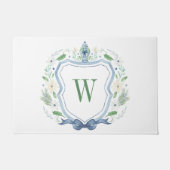 Waterverf Chinoiserie Ginger Jar Monogram Crest Deurmat (Voorkant)