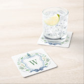 Waterverf Chinoiserie Ginger Jar Monogram Crest Kartonnen Onderzetters (Insitu)