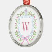 Waterverf Chinoiserie Ginger Jar Monogram Crest Metalen Ornament (Links)