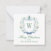 Waterverf Chinoiserie Ginger Jar Monogram Crest Notitiekaartje (Voorkant)