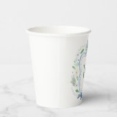 Waterverf Chinoiserie Ginger Jar Monogram Crest Papieren Bekers (Rechts)