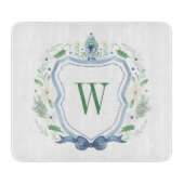 Waterverf Chinoiserie Ginger Jar Monogram Crest Snijplank (Voorkant)