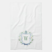 Waterverf Chinoiserie Ginger Jar Monogram Crest Theedoek (Verticaal)