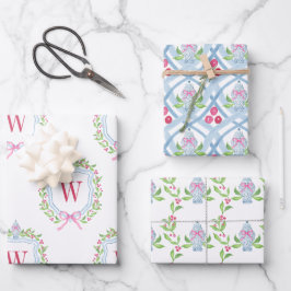 Waterverf Chinoiserie Ginger Jars Crest Inpakpapier Vel