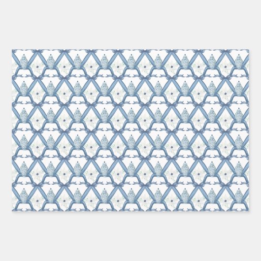 Waterverf Chinoiserie Ginger Jars Crest Inpakpapier Vel (Voorkant 2)