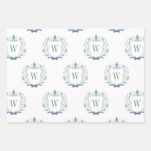 Waterverf Chinoiserie Ginger Jars Crest Inpakpapier Vel (Voorkant)