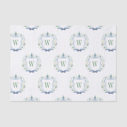 Waterverf Chinoiserie Ginger Jars Crest Tissuepapier (Voorkant)