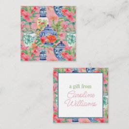 Waterverf Chinoiserie Ginger Jars & Flowers Cadeau Notitiekaartje