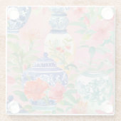 Waterverf Chinoiserie Ginger Jars & Flowers Glazen Onderzetter (Achterkant)