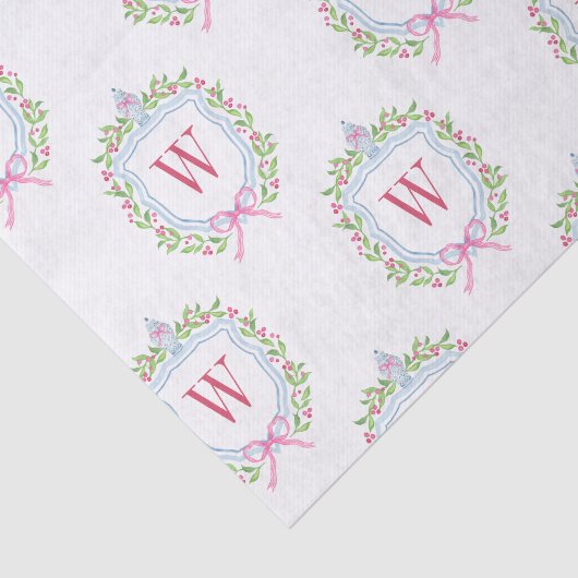 Waterverf Chinoiserie Ginger Jars Monogram Crest Tissuepapier (Detail)