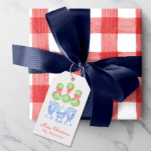 Waterverf Chinoiserie Kerststrik Topiary