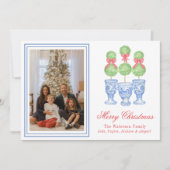 Waterverf Chinoiserie Kerststrik Topiary Foto Feestdagenkaart (Voorkant)