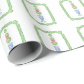 Waterverf Chinoiserie Kerststrik Topiary Gift Cadeaupapier (Rol Hoek)