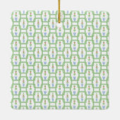 Waterverf Chinoiserie Kerststrik Topiary Keramisch Ornament (Achterkant)