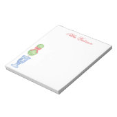 Waterverf Chinoiserie Kerststrik Topiary Notitieblok (Linkerzijde)