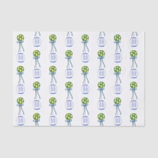 Waterverf Chinoiserie Lemon Tree Topiary Tissuepapier (Voorkant)
