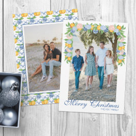 Waterverf Chinoiserie Mandarins Garland Foto Feestdagenkaart