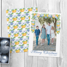 Waterverf Chinoiserie Mandarins Garland Foto Feestdagenkaart