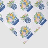 Waterverf Chinoiserie Mandarins & Hydrangeas Tissuepapier (Detail)