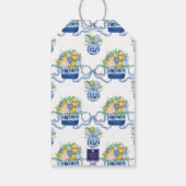 Waterverf Chinoiserie Mandarins Kerst Cadeaulabel (Achterkant)