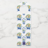 Waterverf Chinoiserie Mandarins Kerst Flessenhanger (Achterkant)