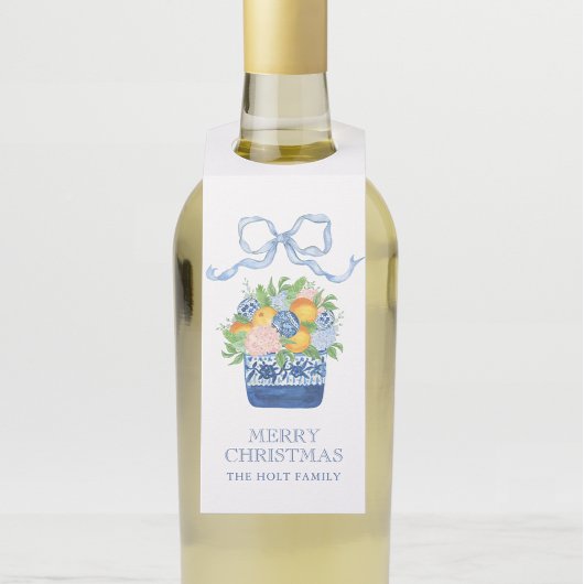 Waterverf Chinoiserie Mandarins Kerst Flessenhanger