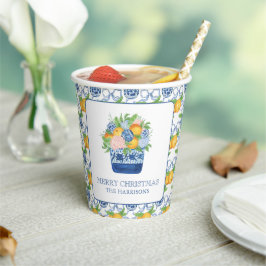 Waterverf Chinoiserie Mandarins Kerst Papieren Bekers